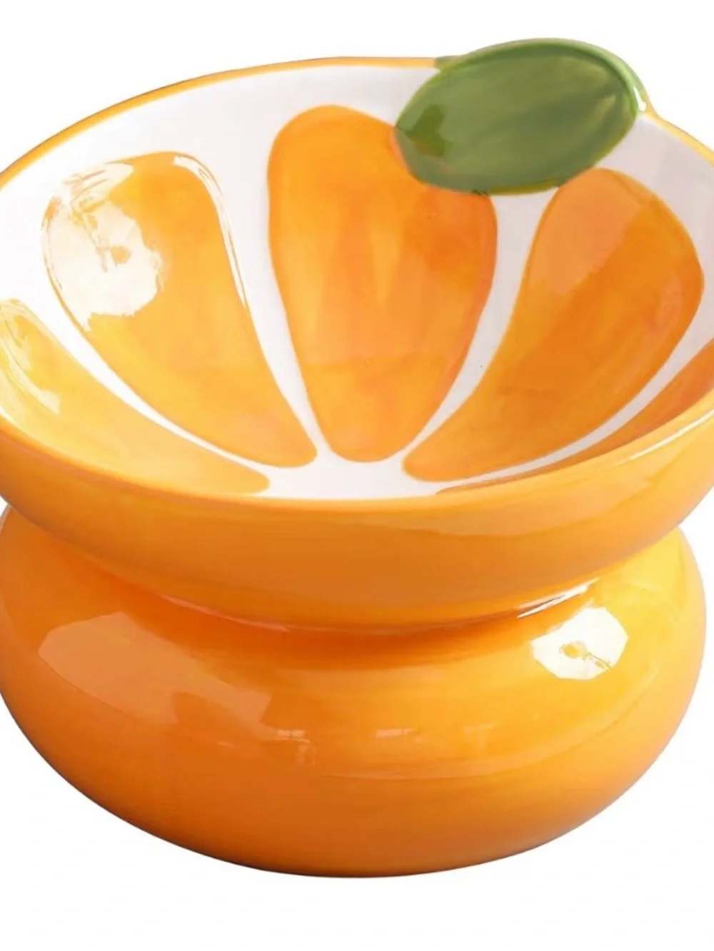 Ceramic Fruit Shaped Raised cat bowl New in box Orange fruit ceramic bowl